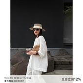 MUCCHIC 法式 后露背系带圆领衬衫