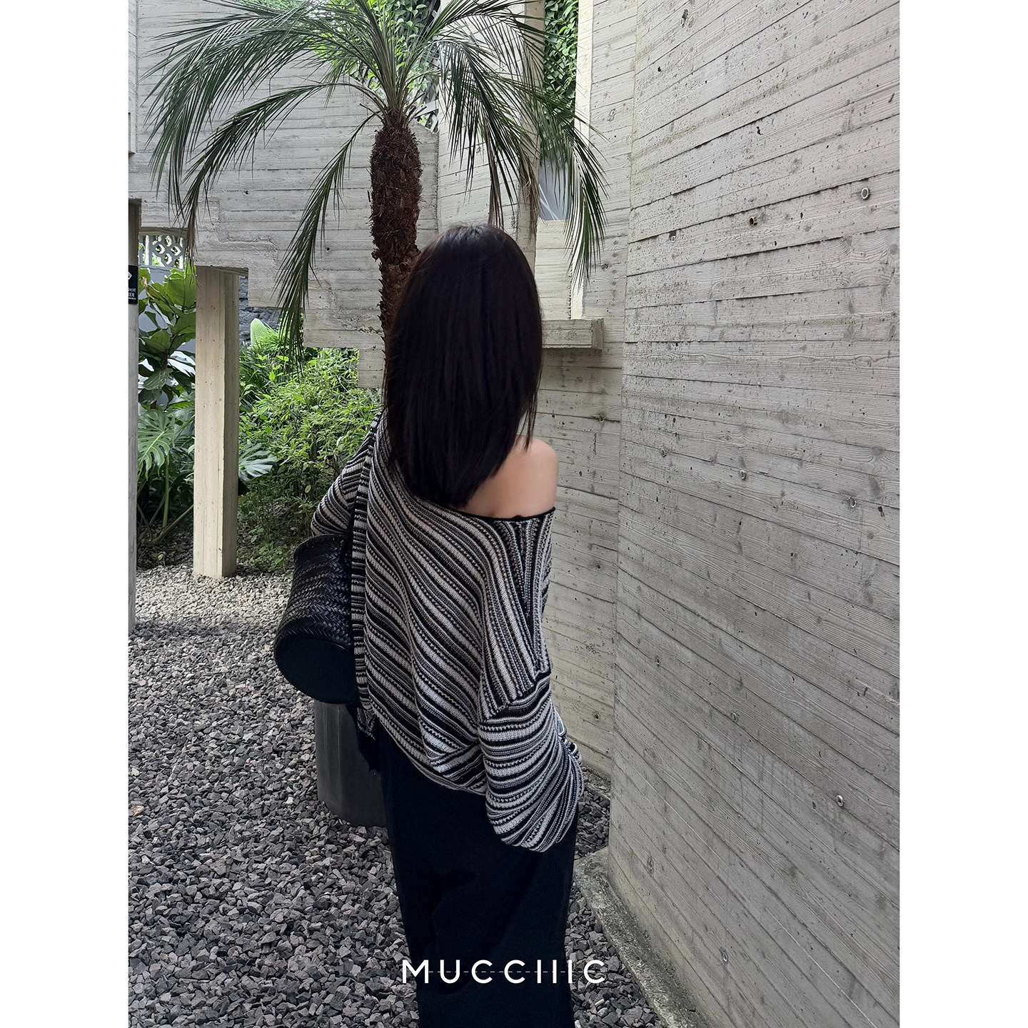 【8/10 20:00】MUCCHIC/早秋慵懒微透真丝亚麻条纹针织衫罩衫