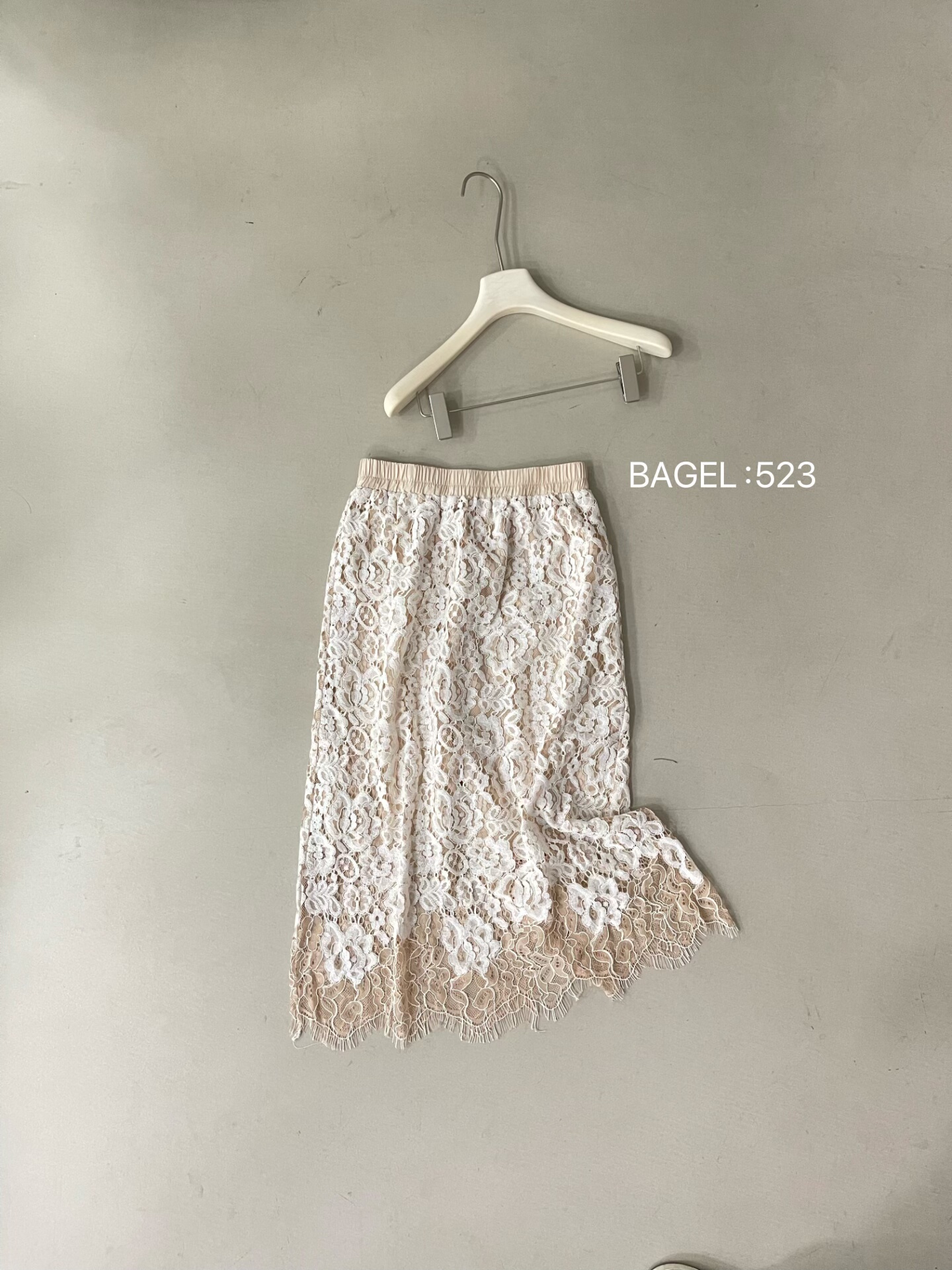 特·BAGEL女装新款时尚百搭蕾丝拼接半身裙女中长款裙子 SALE