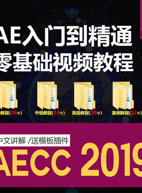 AEcc2019零基础入门到精通视频教程 After EffectsMG动画粒子教学
