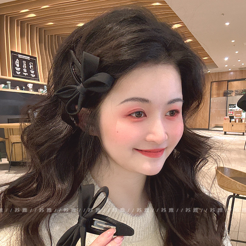 高级感气质蝴蝶结碎发刘海掰掰夹