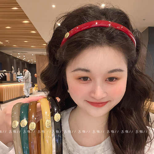 高级感亚克力细发箍带齿防滑发卡
