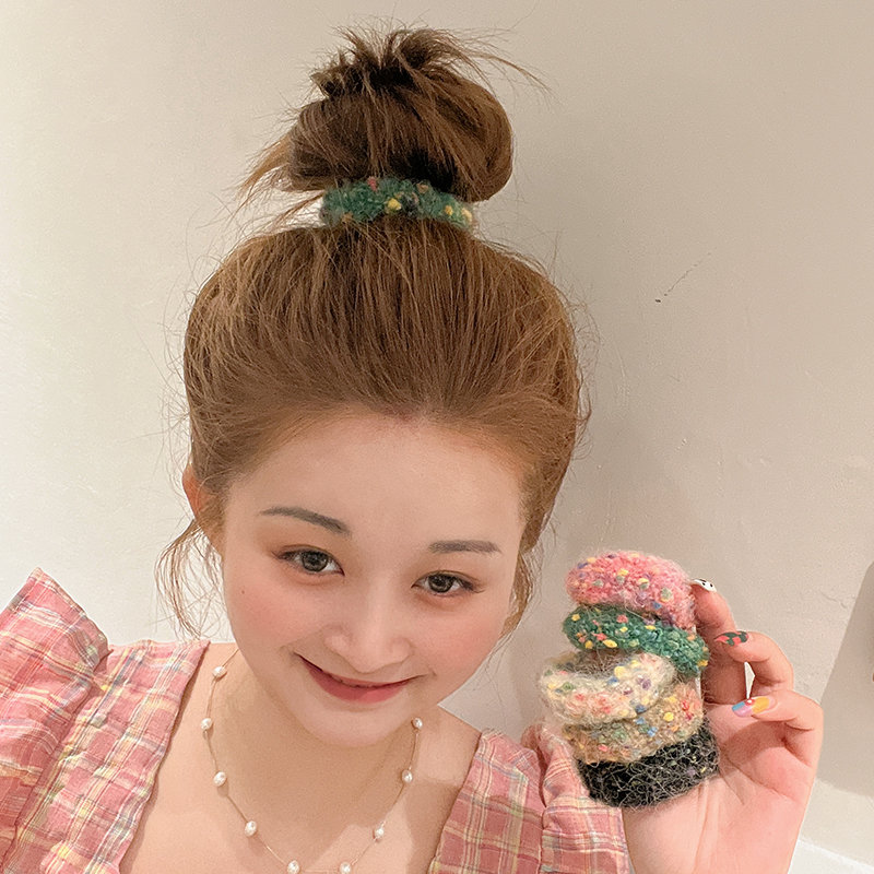 日韩满天星毛绒发绳毛巾圈发饰