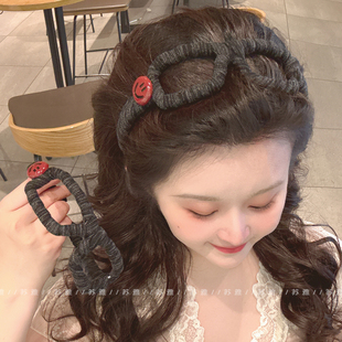 可爱笑脸眼镜框发箍女外出百搭高颅顶防滑发卡头饰2026新款 头箍