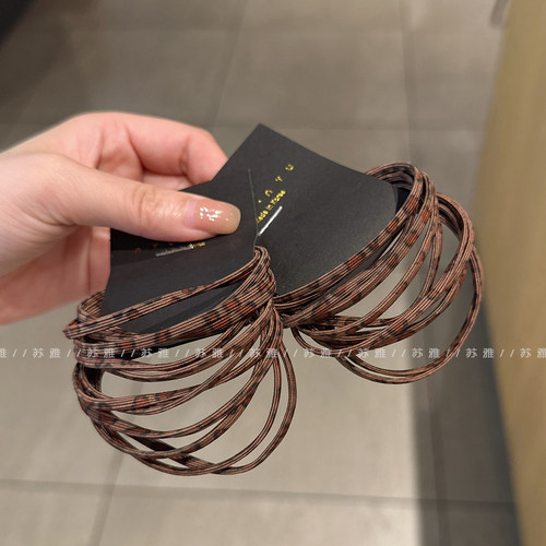 个性独特豹纹条纹扎头发绳高弹力