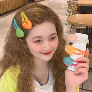 刘海发夹侧边夹女可爱笑脸发卡2026新款 后脑勺卡子头饰碎发夹子