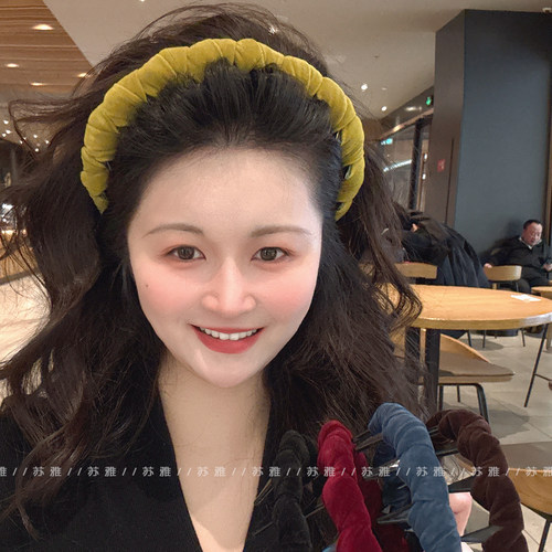 复古优雅缠绕波浪带齿高颅顶发箍