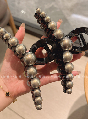 高级感超大号珍珠抓夹女后脑勺盘发鲨鱼夹2025新款发夹发饰头饰