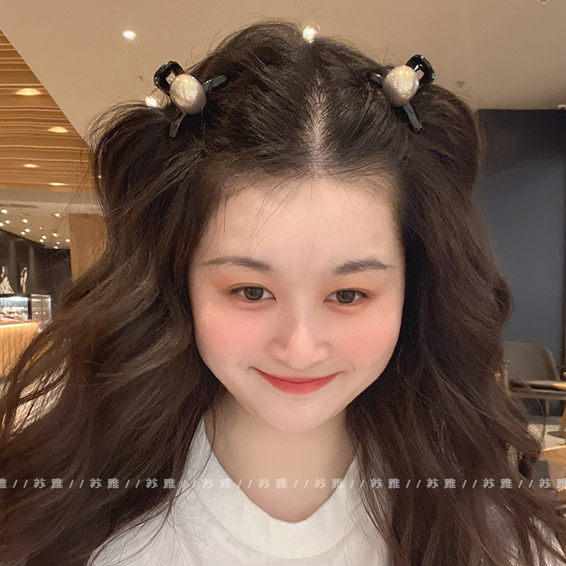 高级感珍珠碎发刘海小抓夹鲨鱼夹