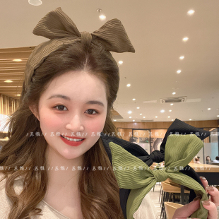 高级感立体大蝴蝶结发箍女百搭头饰2026年新款 外出洗脸压发头箍