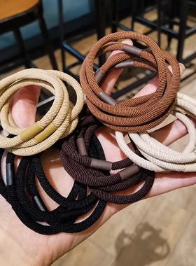 10条韩发圈橡皮筋高弹力耐用扎头发皮筋女扎头黑色高马尾发绳头绳