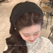 百搭气质纯色编织宽边发箍女2026新款 日常外戴压发头箍高级感发卡