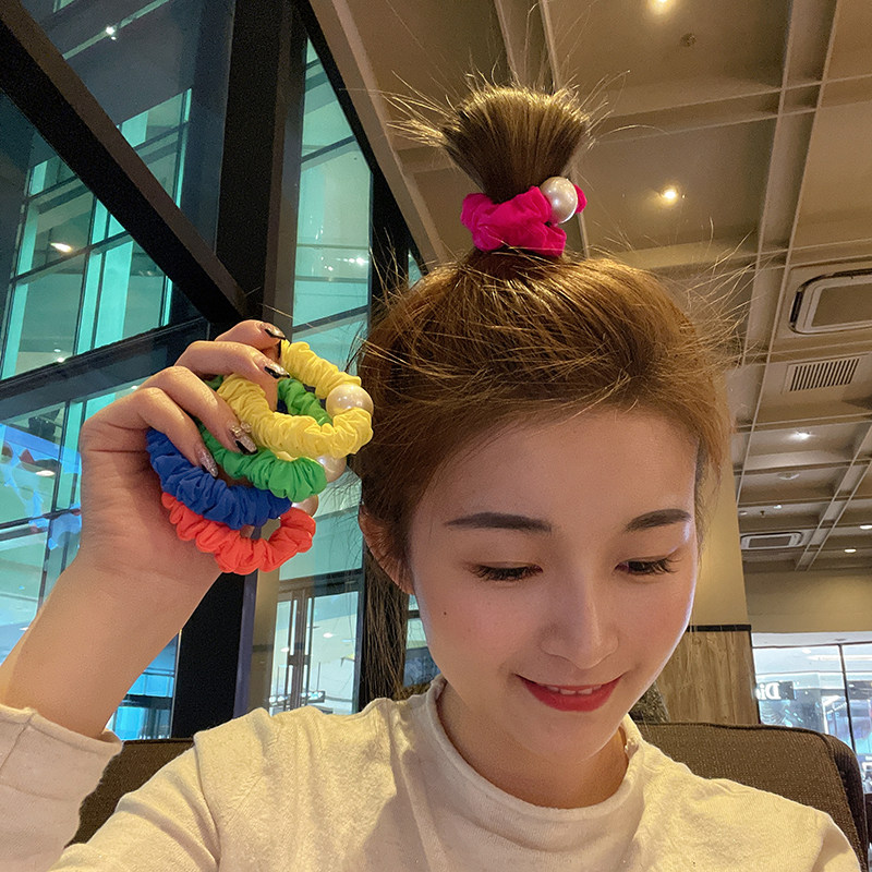 韩国东大门荧光发绳大肠圈女扎头