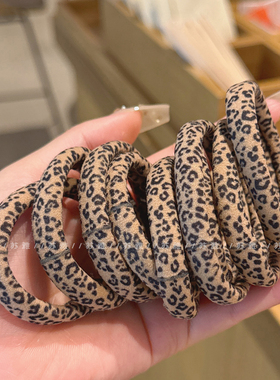 气质豹纹发绳高弹力耐用头绳皮筋女扎头发圈简约扎马尾头饰皮套