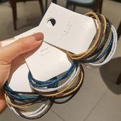 10条韩国东大门金丝扎皮筋简单款 发圈头绳丸子头 基础发绳精致个性