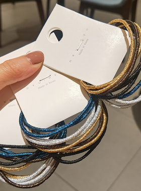 10条韩国东大门金丝扎皮筋简单款基础发绳精致个性发圈头绳丸子头