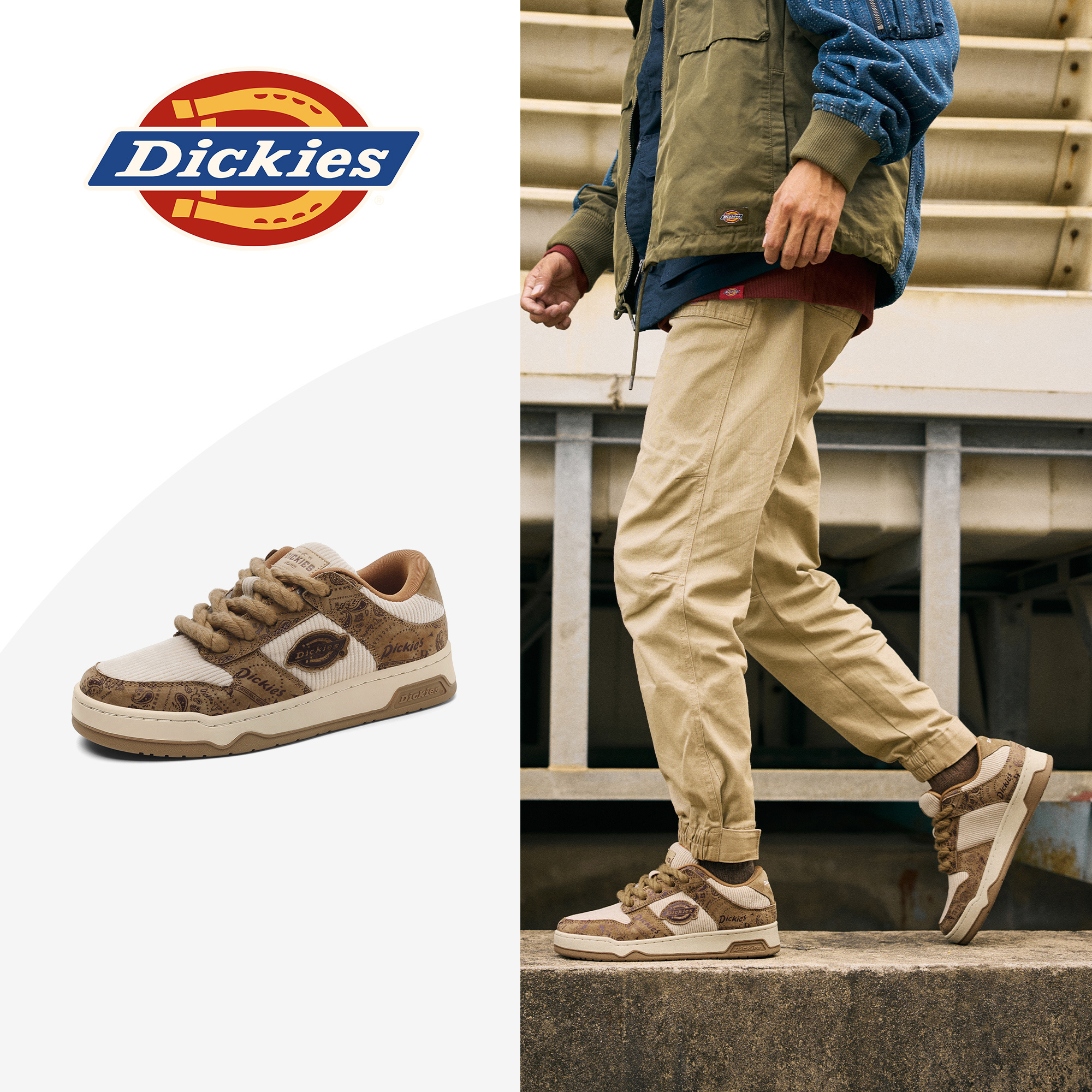 Dickies百搭腰果花休闲板鞋