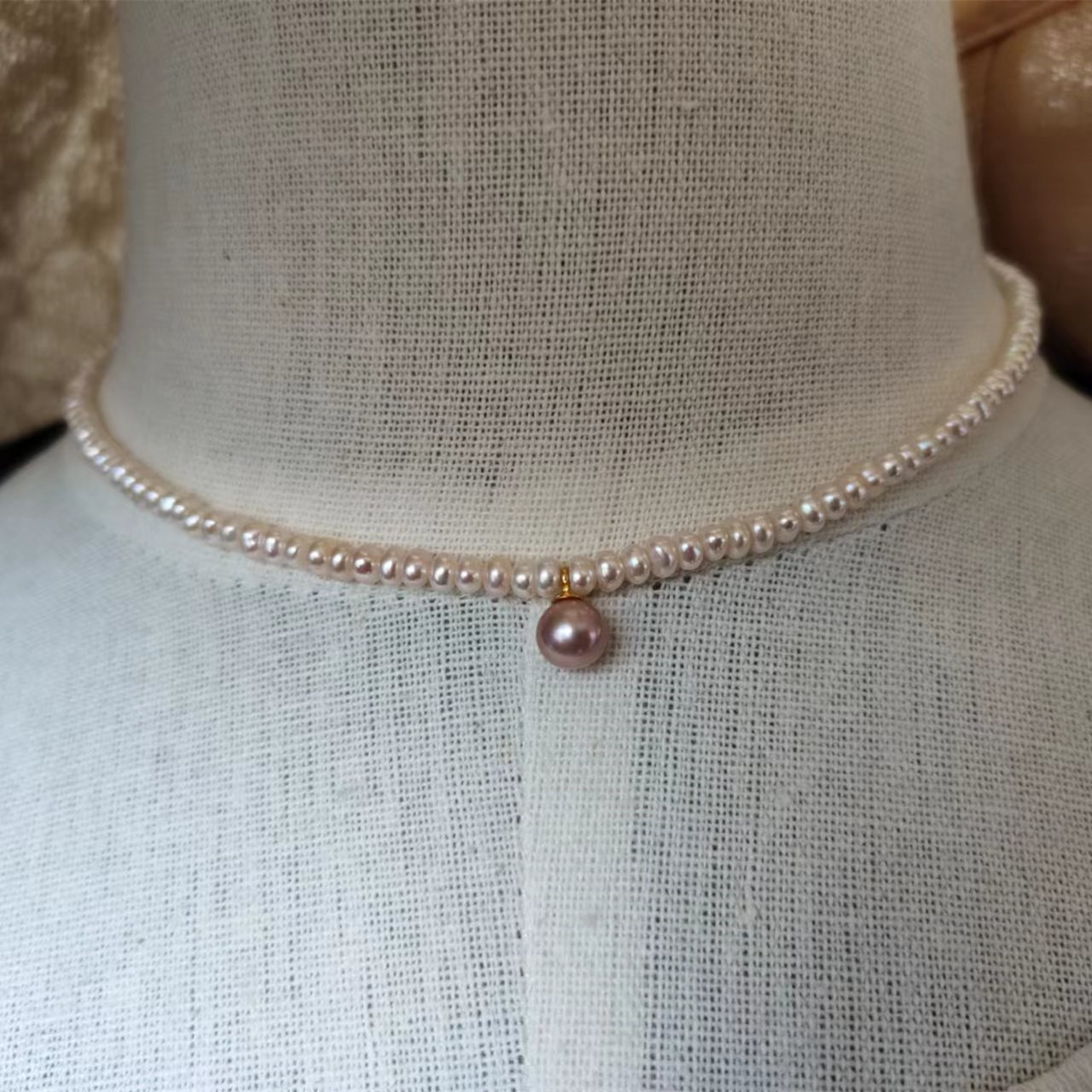 随想手作天然淡水珍珠彩色圆坠