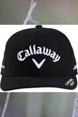 卡拉威Callaway男专柜舒适帽子代购黑色刺绣款透气绑带设计鸭舌帽