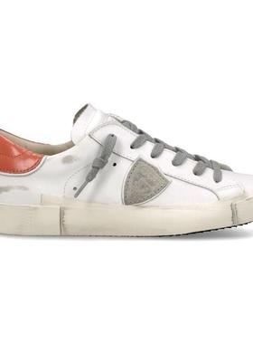 代购PHILIPPE MODEL女士板鞋轻便耐磨舒适低帮鞋白色灰色鞋带