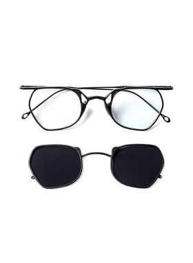 代购RIGARDS男士太阳镜防紫外线可拆卸偏光护眼夹片式黑色多边形