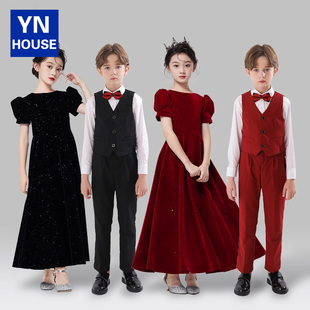 元旦儿童演出服小学生男童女童合唱团表演服朗诵主持人礼服套装