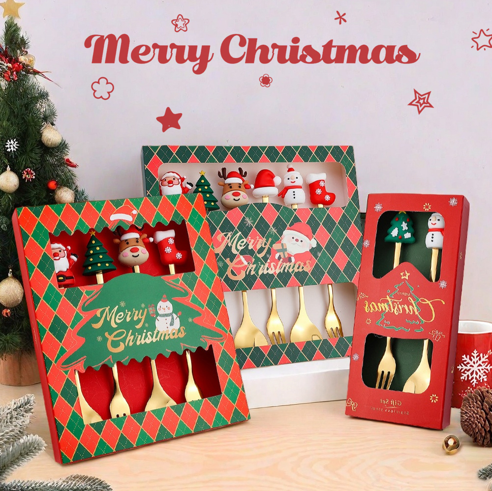 圣诞节创意餐具套装小礼品送人勺叉礼盒公司耶诞伴手礼纪念品礼物