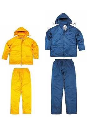 代尔塔407003反光分体式雨衣裤防风防水防雪带帽套装PVC透气雨衣