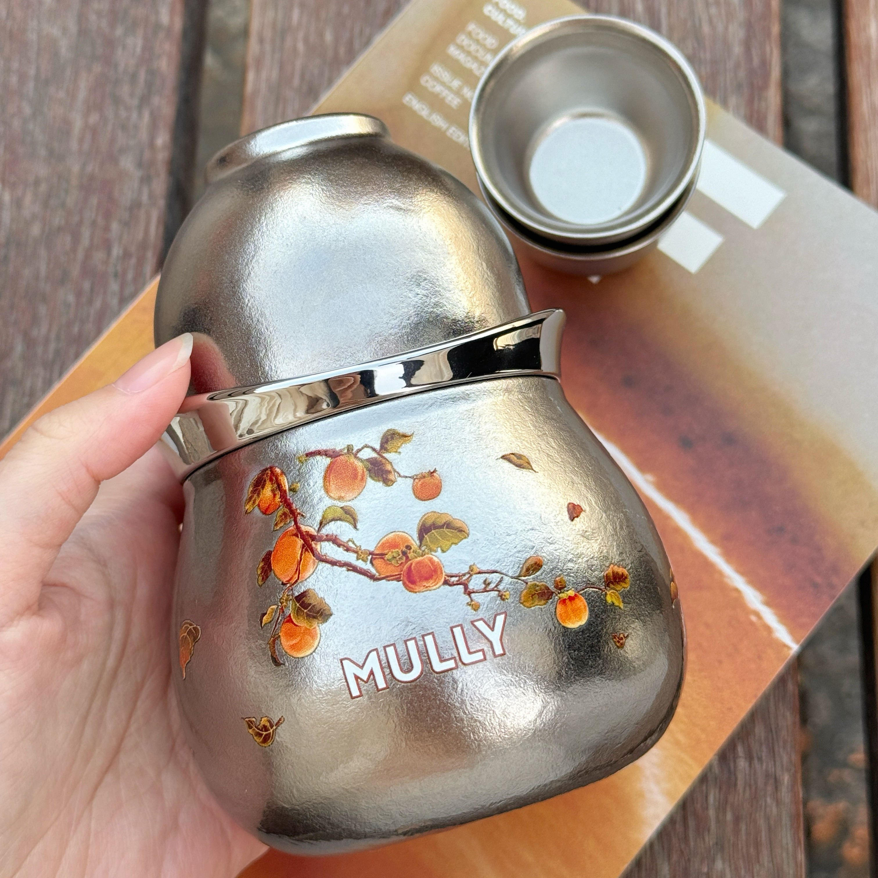 Mully摩利钛葫芦柿柿如意茶壶套装茶水分离泡茶旅行茶具高档礼盒