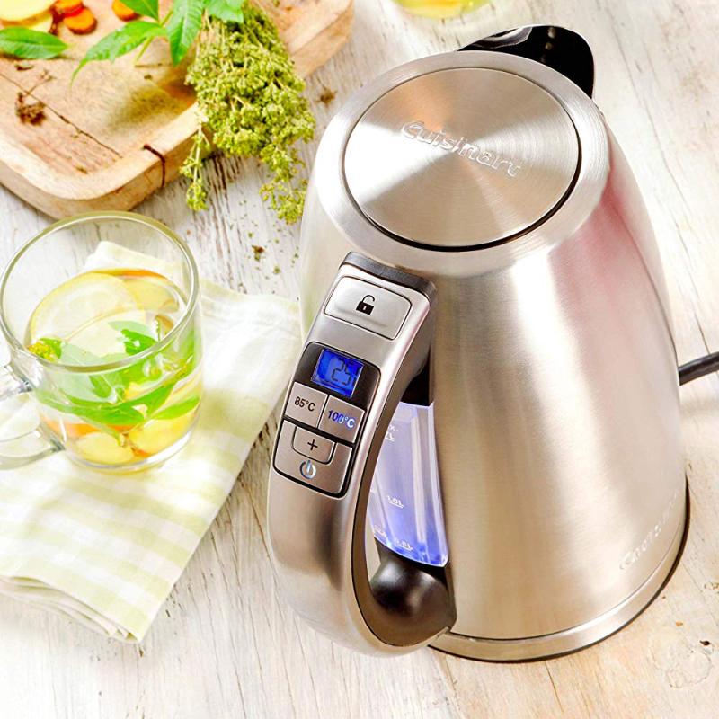 德国直邮Cuisinart CPK17E不锈钢温控电热水壶烧水壶1.7L 3000W