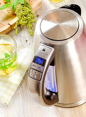 德国直邮Cuisinart CPK17E不锈钢温控电热水壶烧水壶1.7L 3000W
