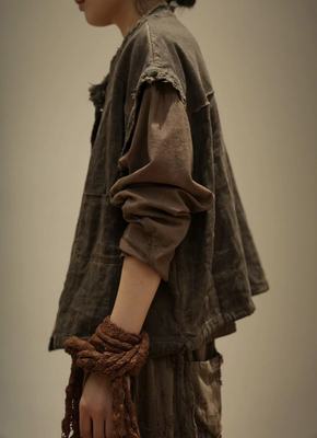 复古文艺常规圆领马夹