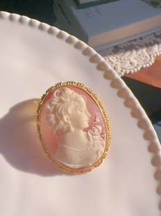 Vintage 中古意大利贝雕胸针吊坠两用款[售出不退不换]