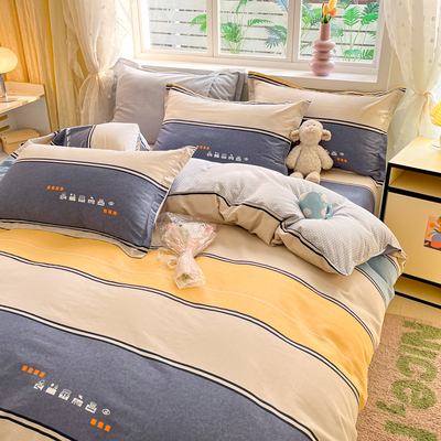 日式纯棉被套单件150x180m全棉被罩被单套160x210x180x200m三件套