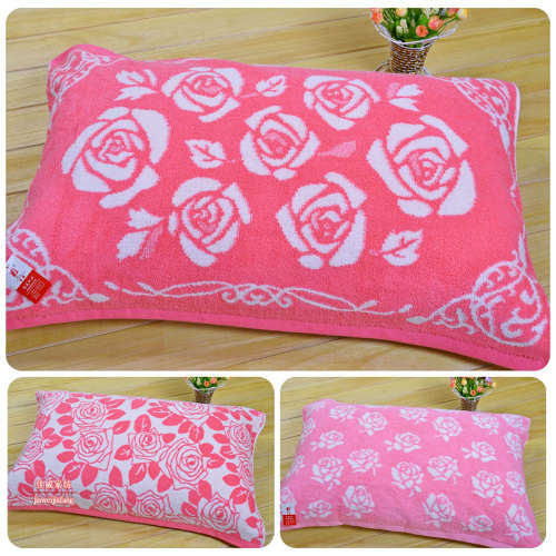 佳威 纯棉枕巾 加厚 多花型玫瑰加厚一对情侣【2对包邮】