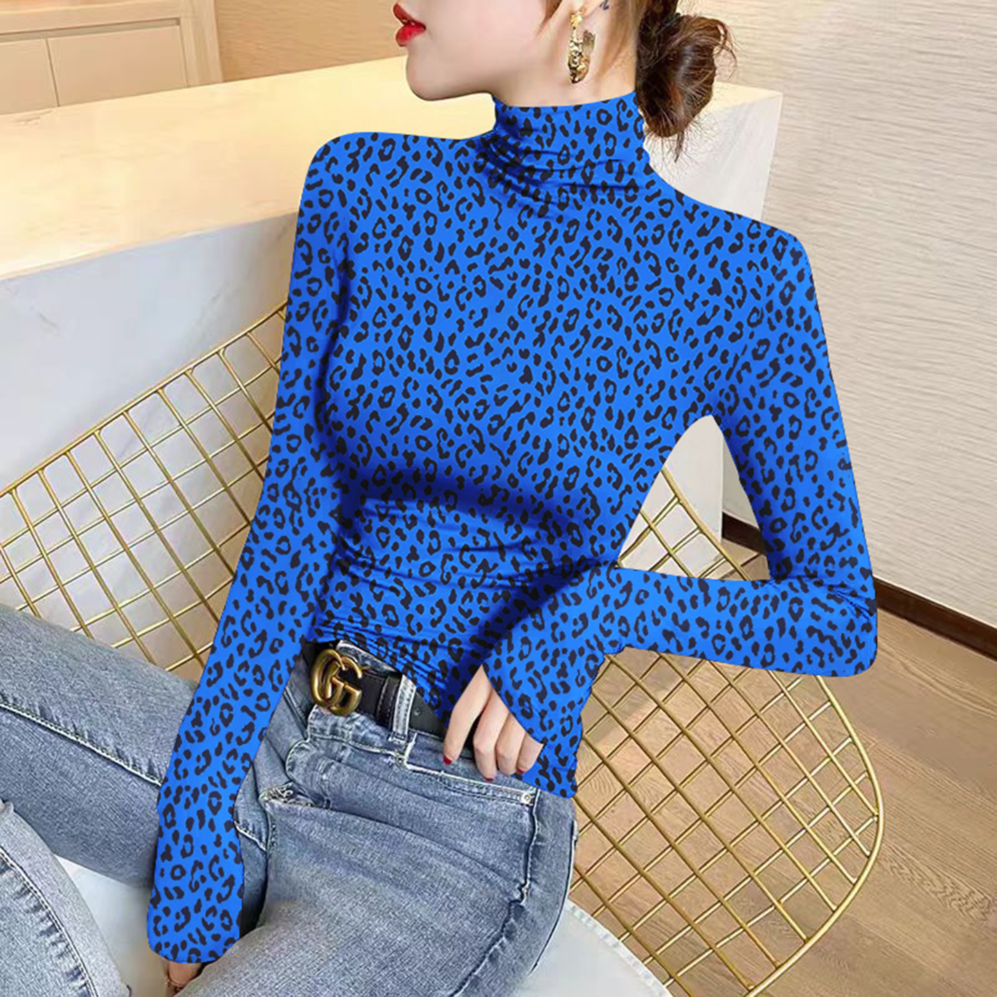 半高领打底衫女上衣加绒加厚上衣