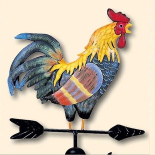 田园风格大鸡风向指向标屋顶楼顶塔顶风向标庭院阳台装饰花插摆件