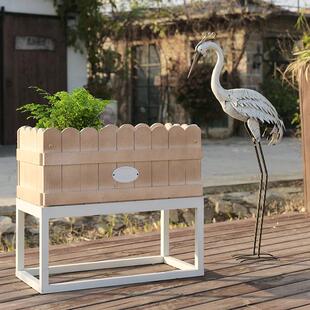 防腐木花箱可移动木槽种植箱花筐户外庭院花园阳台装饰栅栏花槽架