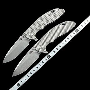 辛德勒XM18折刀钛合金柄户外野营狩猎战术防身高硬度EDC工具刀