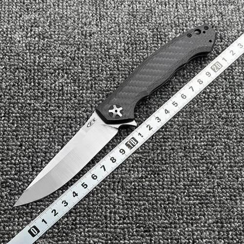 零误差 ZT 0452碳纤维柄轴承折刀户外野营狩猎战术防身EDC工具刀