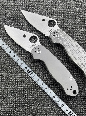 蜘蛛 C223钛合金柄折刀户外野营狩猎战术防身高硬度口袋EDC工具刀