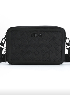 FILA斐乐潮流时尚简约商务单肩斜挎包男款正黑色F13M538101ABK