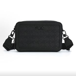 FILA斐乐潮流时尚简约商务单肩斜挎包男款正黑色F13M538101FBK
