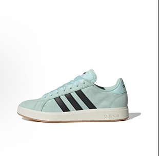 adidas 面包鞋 板鞋 防滑耐磨轻运动薄荷绿/黑色/汉玉白JR7077