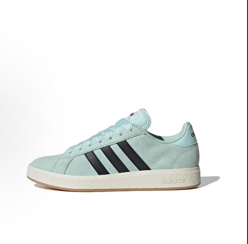 adidas 面包鞋 板鞋 防滑耐磨轻运动薄荷绿/黑色/汉玉白JR7077