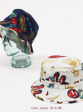 特价！SBC BBQ渔夫帽音乐节海滩趴夏威夷风情帽太阳帽 特价不退换