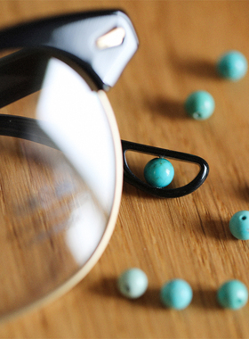 SBC X LOOKINSIDE眉毛线眼镜框架钛合金板材复古眼镜架绿松石新款