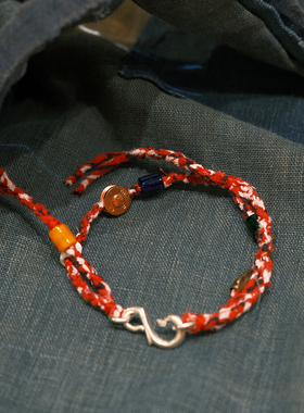 SBC男女古布编织银饰复古