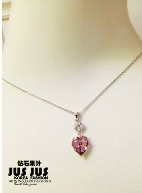 2026新款女项链紫色爱心水滴项链复古高级感百搭小众项链女生气质