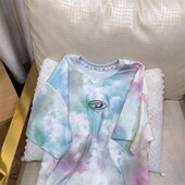 K144蓝彩短袖 体恤